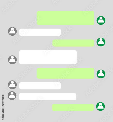 Short bubble message, social screen empty chat window dialog on dark background