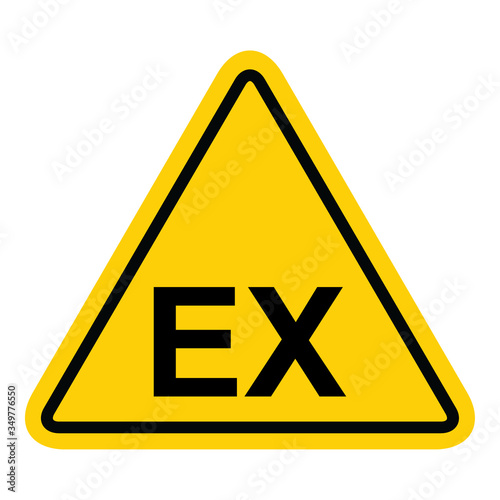 Explosive EX icon, danger symbol isolated on white background. Vector hazard sign