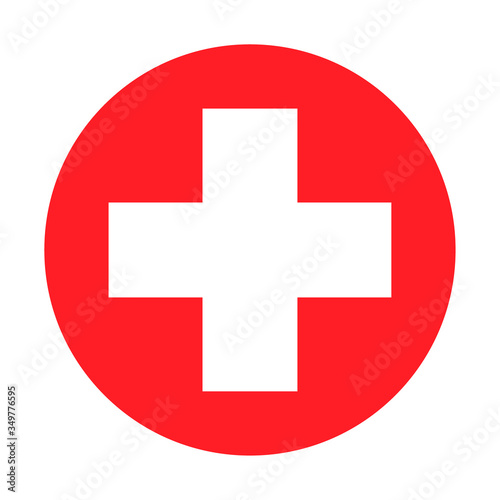 Hospital cross symbol, Medical health icon isolated on white background. Emergency design