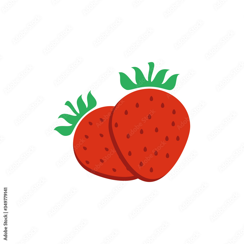 strawberry fresh logo isolated on white background