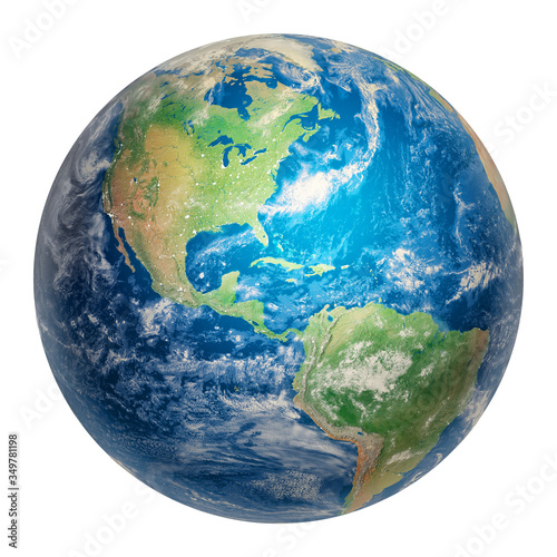 Fototapeta Naklejka Na Ścianę i Meble -  Earth from Space Showing the Americas. Clipart 3D Illustration. Parts of the Image Provided by NASA.