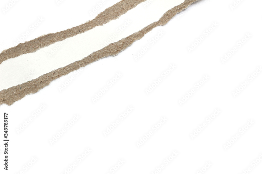 old torn paper isolated on white background with space for text