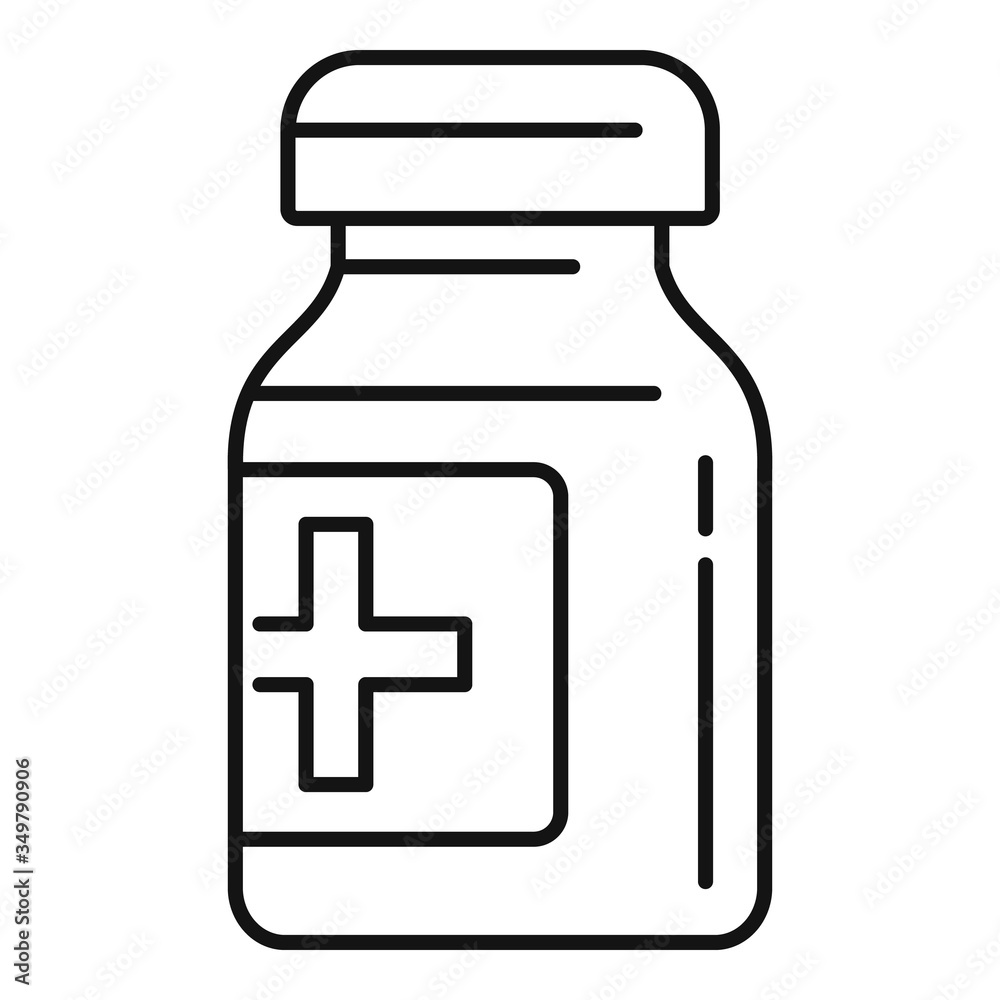Medical capsule jar icon. Outline medical capsule jar vector icon for web design isolated on white background Medical capsule jar icon. Outline medical capsule jar vector icon for web design isolated on white background