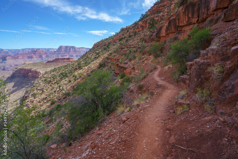 hiking the grandview trail at the south rim of grand canyon in arizona,usa