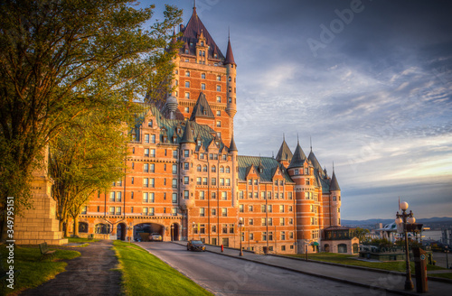 View at the Chateau of Frontenac from Dufferin terrasse in Quebec. Quebec is the capital city of the Canadian province of Quebec. photo