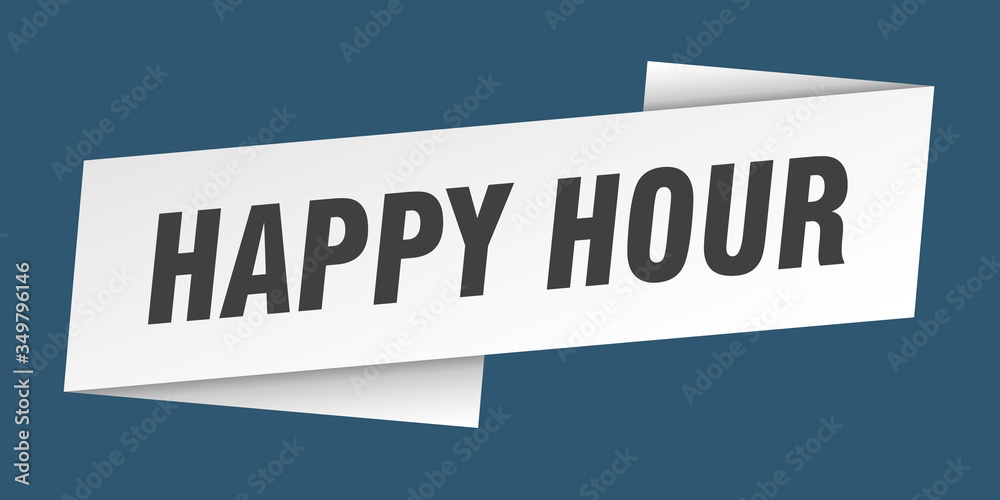 happy hour banner template. happy hour ribbon label sign