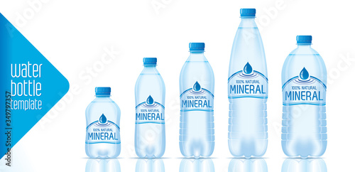 Water bottle template vector and ready label design