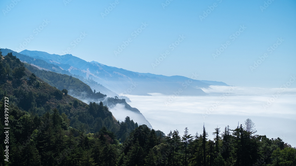 sea of mist on the coast of California