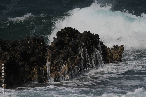 waves on the rocks