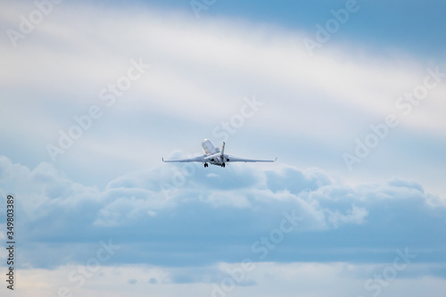 Business jet takeoff