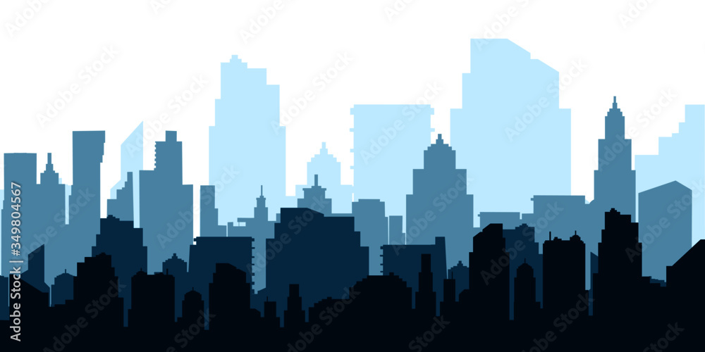 city skyline silhouette background vector illustration in flat style