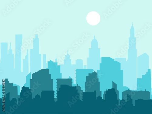 City skyline vector.Urban landscape in flat style