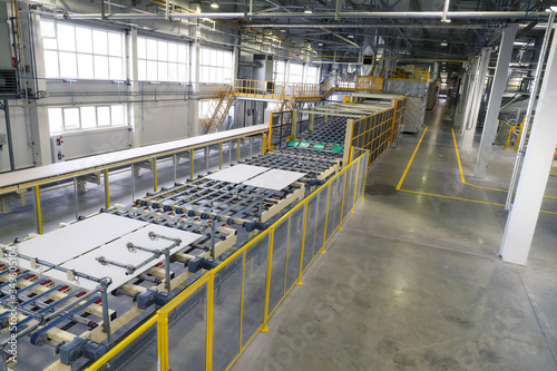Valokuva Production line of gypsum board for construction