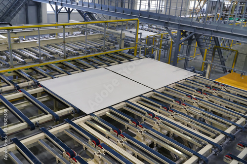 Canvas-taulu Production line of gypsum board for construction