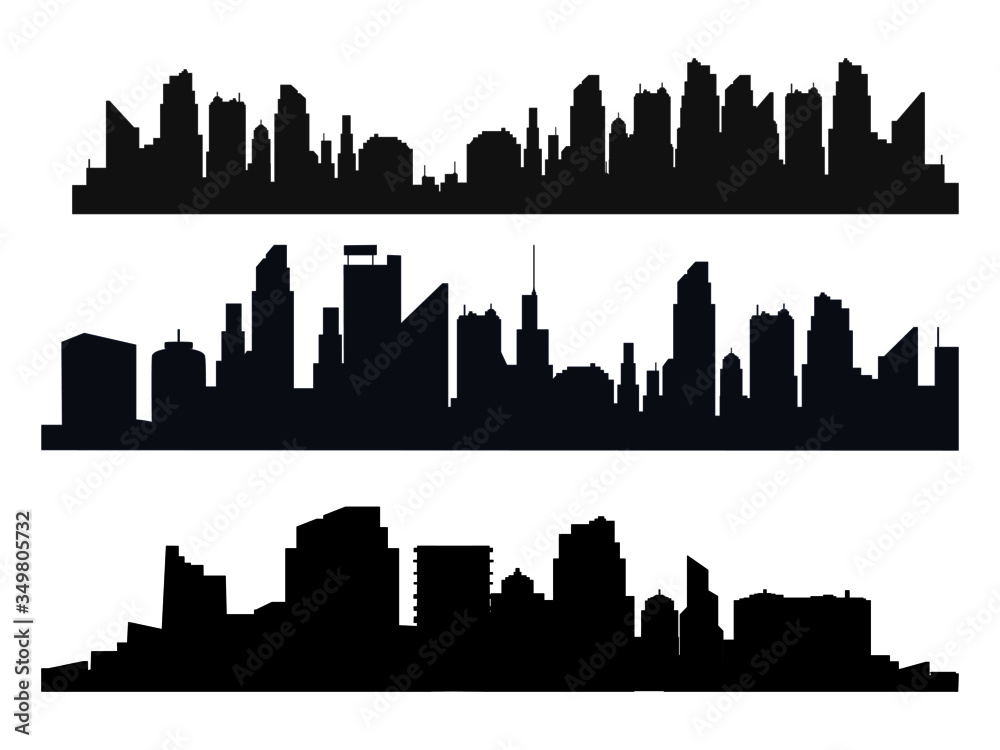 vector Silhouette of the city.panoramic tower on transparent background