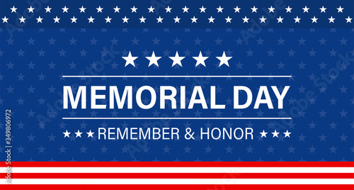 Memorial day background. Vector isolated illustration.  Greeting card banner or poster design.