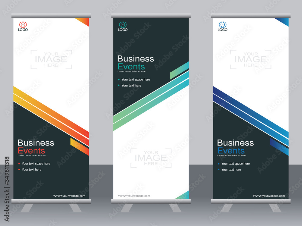 Business banner roll up set,standee banner template,Modern banner.