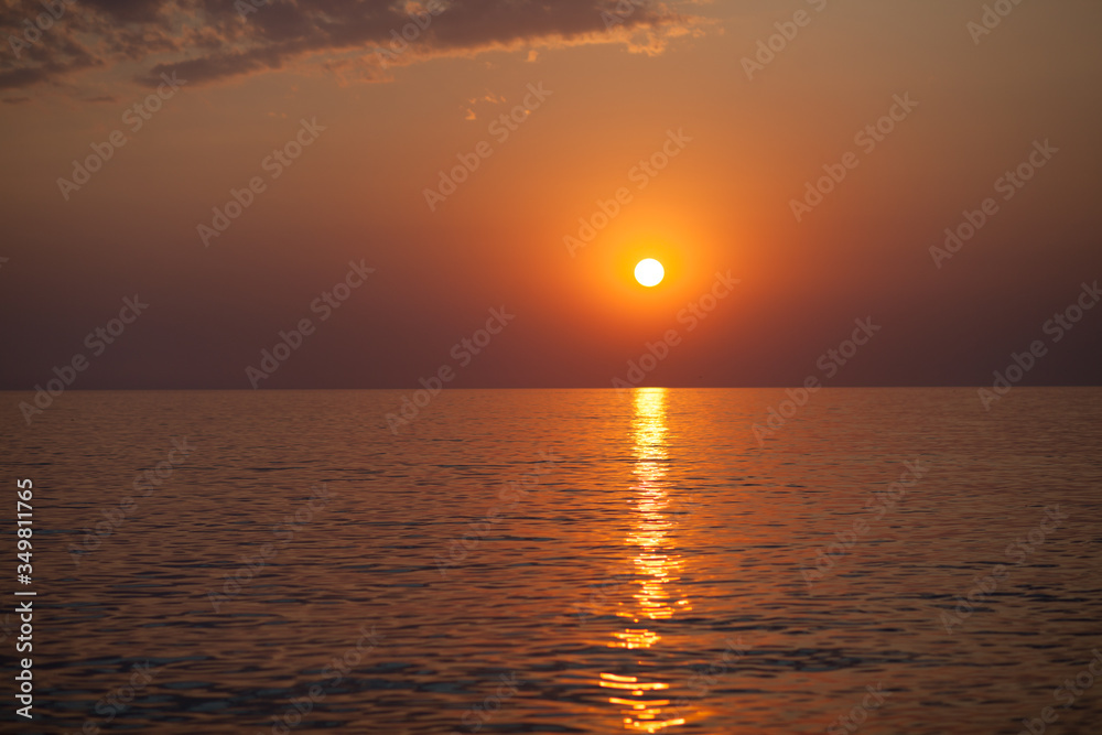 Beautiful amazing sunset over the sea. Horizontal