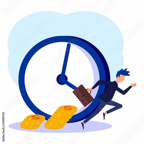 Time is money, business, and finance. Time management. Payment day, hour and money vector illustration-vector.