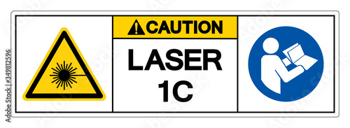 Caution Laser 1C Symbol Sign ,Vector Illustration, Isolate On White Background Label. EPS10