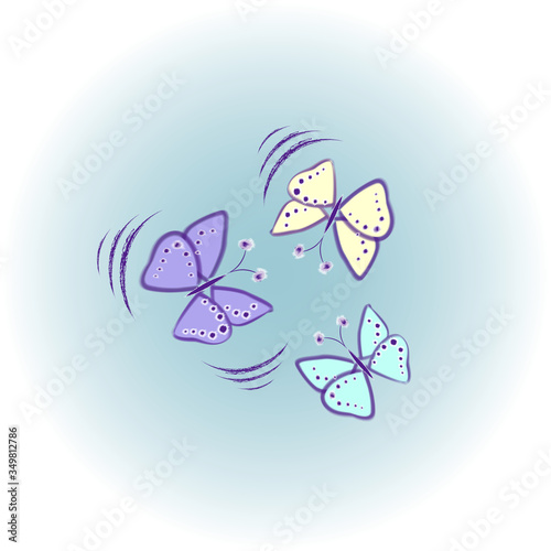 butterflies in the stomach. description of mood. vector image.