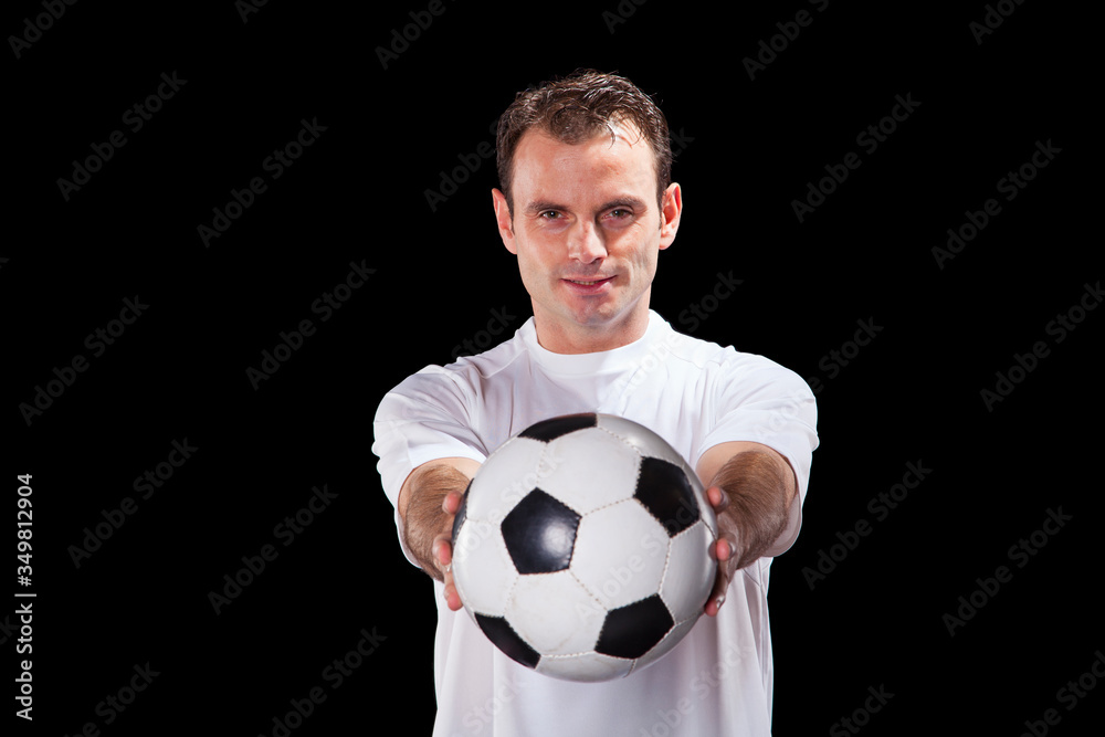 Soccer player isolated on black Soccer player isolated on black