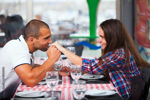 Couple having fun at the bar