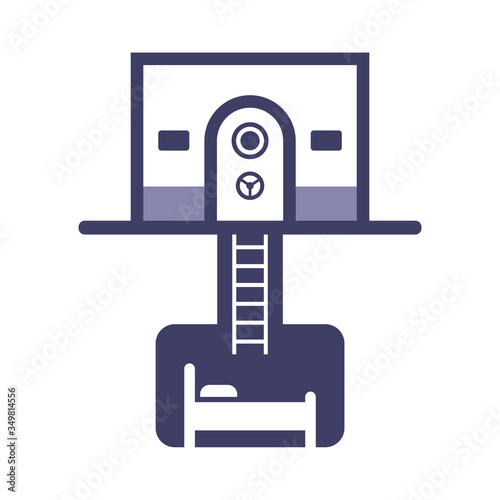 concrete bunker icon in case of nuclear war. flat vector illustration.
