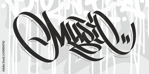 Abstract Word Music Graffiti Font Lettering Art