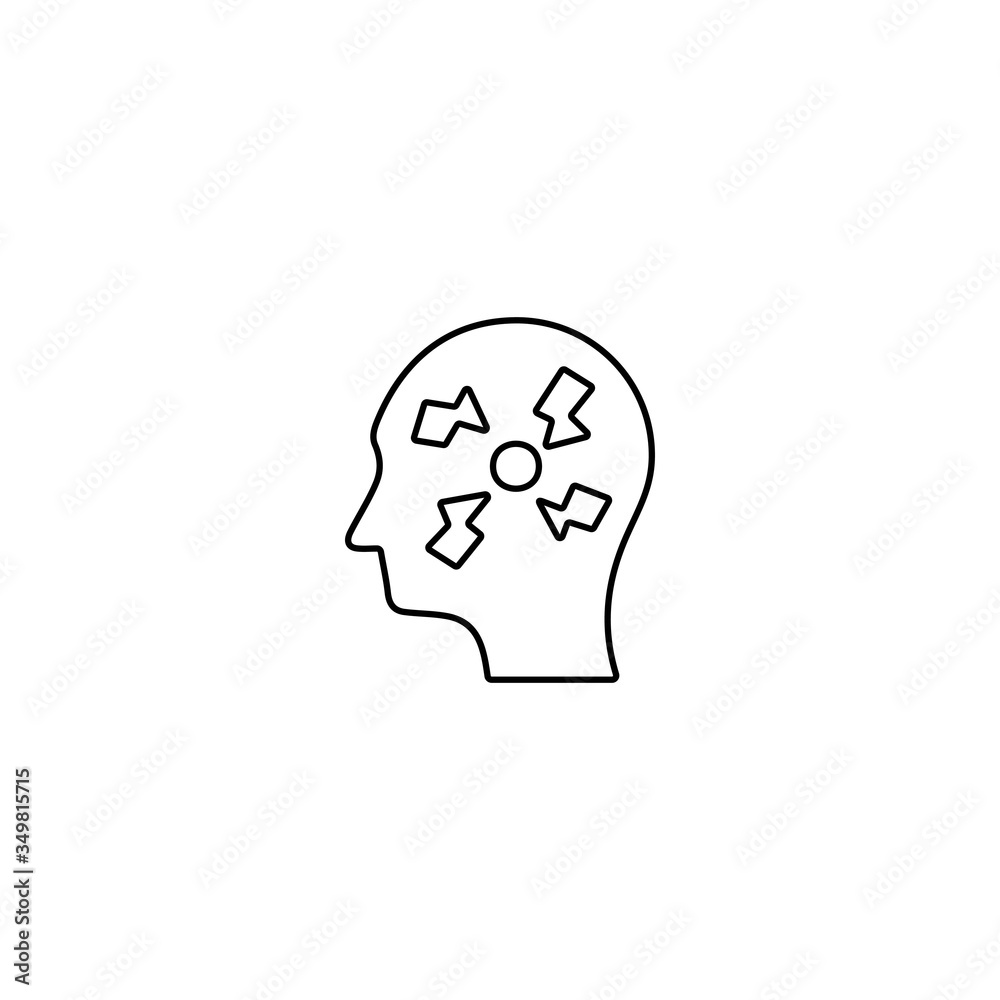 Headache icon. Sickness, illness sign. Line icon design for health care and medical concept. Headache icon. Sickness, illness sign. Line icon design for health care and medical concept.