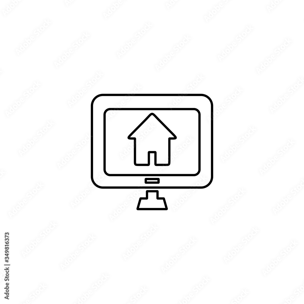 Concept of smart house technology. IoT integrated home with centralized control of lighting, heating, ventilation and air conditioning, security and video surveillance. Internet of things line icon. Concept of smart house technology. IoT integrated home with centralized control of lighting, heating, ventilation and air conditioning, security and video surveillance. Internet of things line icon.