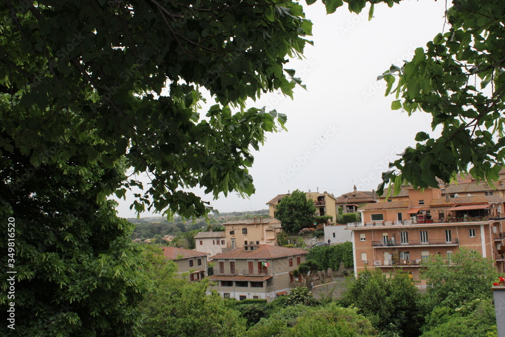 view of a town with modern urban residential buildings near Rome Italy