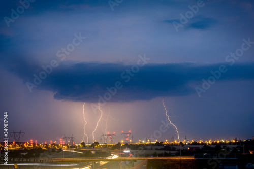 lightning over the city