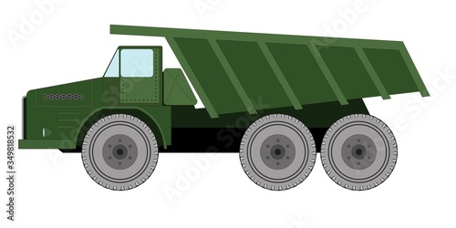 dump Heavy Truck isolated on white background, vector illustration
