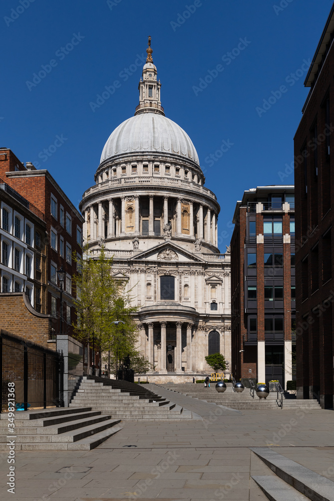 London, United Kingdom .St. Paul's Cathedral during the lockdown due to coronavirus covid-19 breakout 