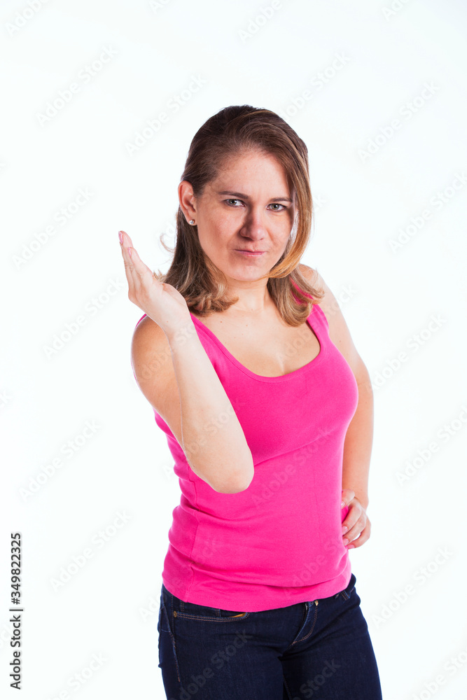 Happy woman isolated on white Happy woman isolated on white