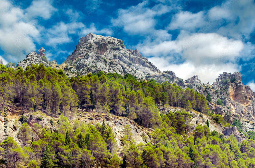 Mountains of Sierra de Cazorla in Andalusia in a sunny day in the south of Spain