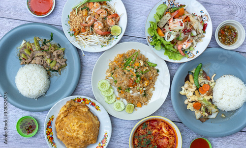 Thai food mixed dishes 