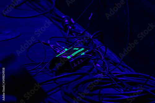 blue light at a concert