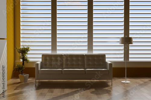 Living home interiors, original 3d rendering and models