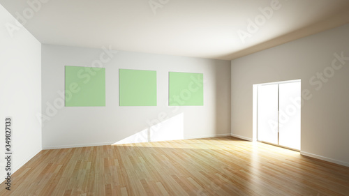 Abstract empty home interiors, original 3d rendering and models