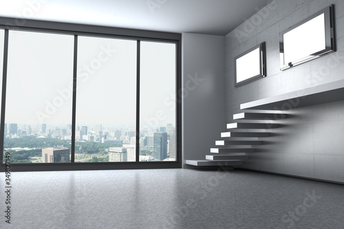 Abstract home interiors, original 3d rendering and models