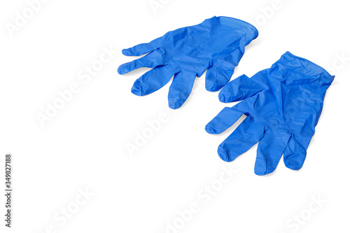 Blue medical gloves on white background, including clipping path © wabeno
