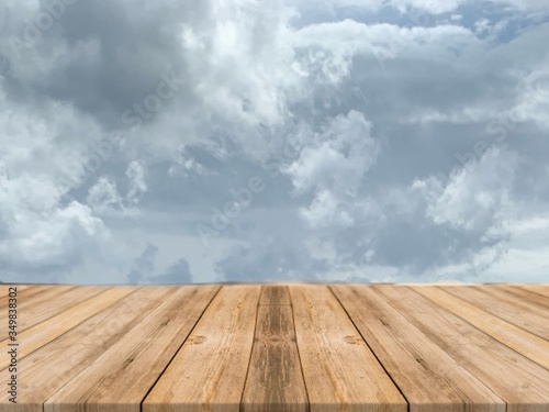 wooden floor and sky