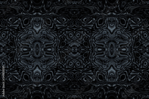Minimalistic 3d abstract background snake skin dark silver animal faces, masks, kaleidoscope, psychology test. For cards, decor and decoration