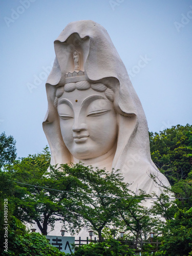 Huge Ofuna Kannon Statue on the hill - TOKYO / JAPAN - JUNE 17, 2018 photo