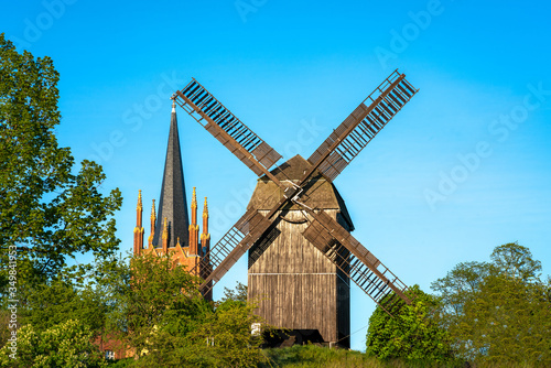 The wooden post windmill in Werder, Brandenburg, Germany photo