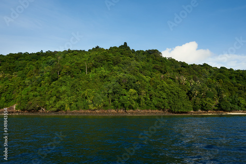 Boat trip in tropical sea to remote islands on the horizon © Chmara Sergiy