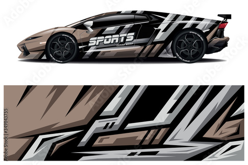 Sports car wrapping decal design