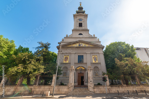 Belgrade, Serbia - may 16,2020: Orthodox Holy Archangel Michael church (Serbian:Saborna crkva) in city of Belgrade, Serbia. The cathedral was built between 1837 and 1840.